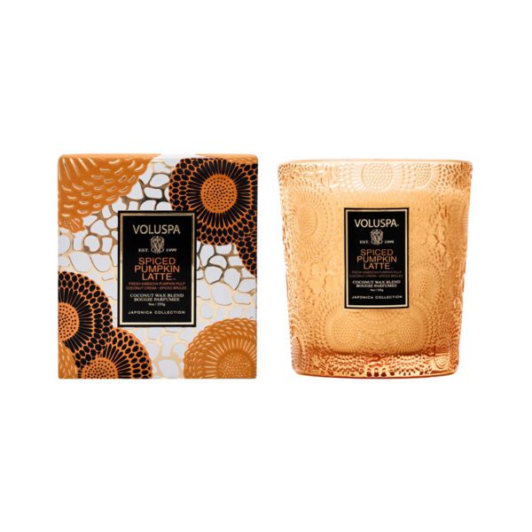 Vela Copo Vidro Voluspa Spiced Pumpikin Latte 60 Horas