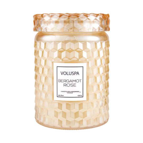 Vela Pote Vidro Macarron Voluspa Bergamote Rose 100 Horas