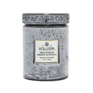 Vela Pote Vidro Voluspa Makassar Ebony Peach 100H