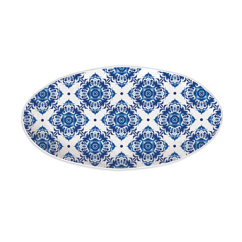 Travessa Oval Melamina MIchel Design Indigo Seas