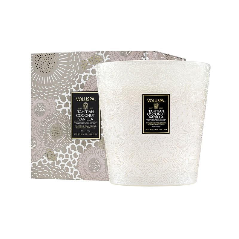 Vela Voluspa Pedestal Tahitian Coconut Vanilla 80H