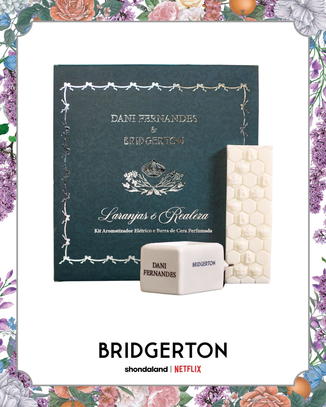 kit Difusor Elétrico +Barra de Cêra Dani Fernades Laranjas e Realezas