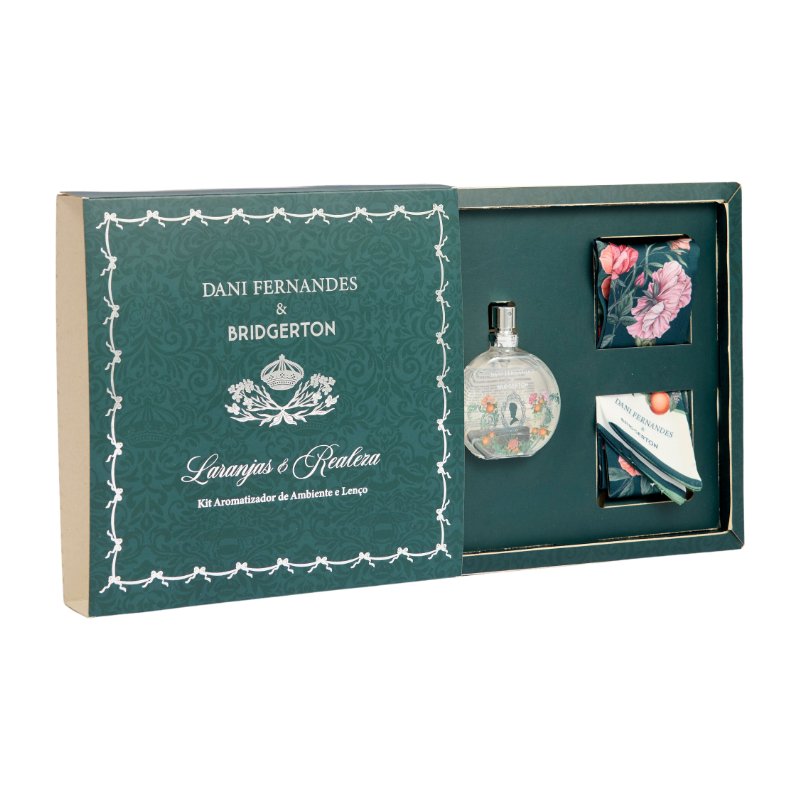 Kit Lenço +Home Spray Dani Fernandes Laranjas e Realezas - Imagem 2
